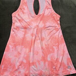 RBX Active Coral and White Floral Tank Top